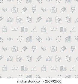 Hospital line icon pattern set