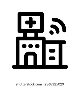 icono de la línea del hospital. icono vector para tu sitio web, móvil, presentación y diseño de logotipo.