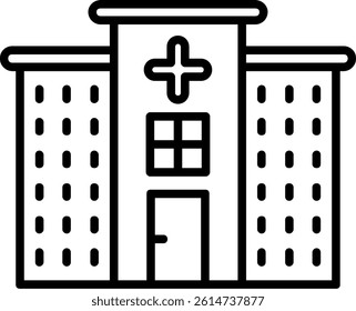 Hospital Line Vector Icon Design