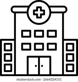 Hospital Line vector Icon Design