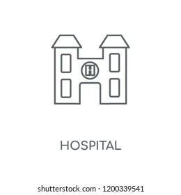 Hospital linear icon. Hospital concept stroke symbol design. Thin graphic elements vector illustration, outline pattern on a white background, eps 10.