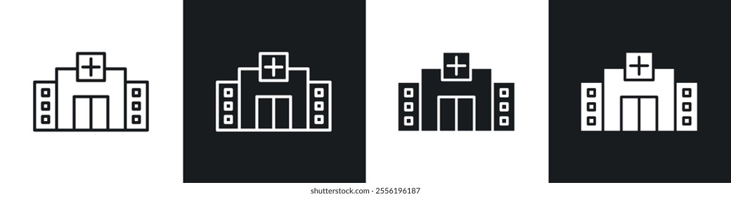 Hospital linear icon set for app, and web design.