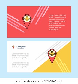 Hospital location abstract corporate business banner template, horizontal advertising business banner.