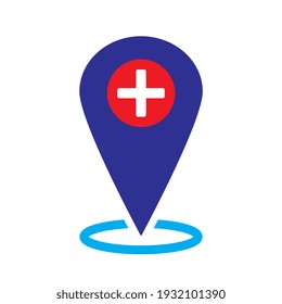 Hospital location icon, Medical symbol