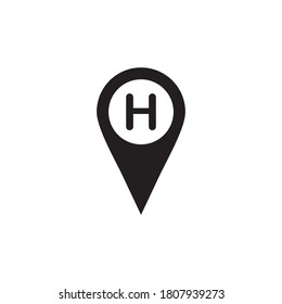 hospital location icon, Medical icon vector