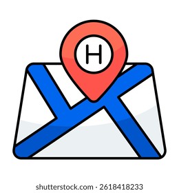 Hospital location icon in unique design
