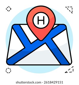 Hospital location icon in unique design