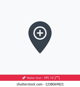 Hospital Location Icon / Vector