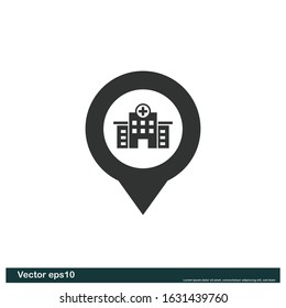 Hospital location Icon Vector Design Element Eps10