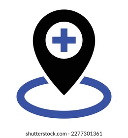 Ortsbild des Krankenhauses, Vektorgrafik