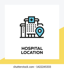 HOSPITAL LOCATION AND ILLUSTRATION ICON CONCEPT