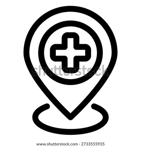 Hospital location map pin pointer icon