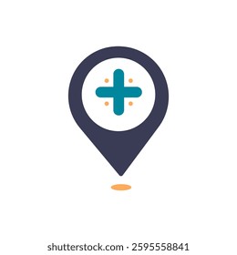 hospital location map pointer modern flat design