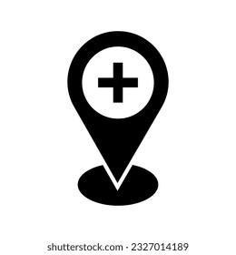 hospital location map pointer. Vector illustration. stock image.