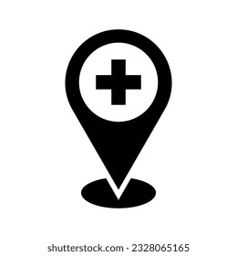 hospital location map pointer. Vector illustration. stock image.