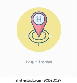 Hospital Location or Navigation Icon Concept