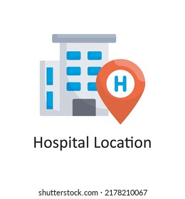 Hospital Location vector flat Icon Design illustration. Medical Symbol on White background EPS 10 File