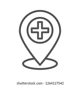 Hospital Location Vector Icon