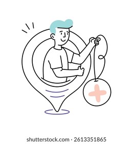 Hospital location  Vector Style Illustration