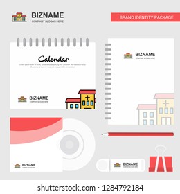 Hospital Logo, Calendar Template, CD Cover, Diary and USB Brand Stationary Package Design Vector Template