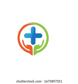 hospital logo and care logo health people icon vector design 