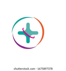 hospital logo and care logo health people icon vector design 