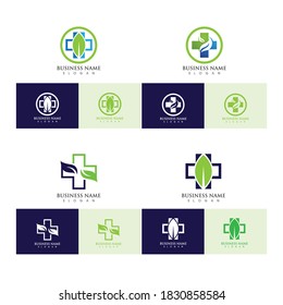 Hospital logo and Icon Template, Green logo vector 