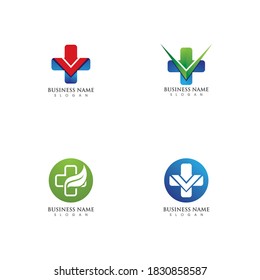 Hospital logo and Icon Template, Green logo vector 