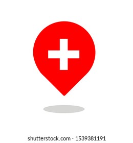 Hospital logo for pin in website, Vector