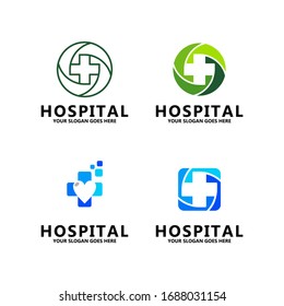 Hospital Logo Set Design Vector Template Stock Vector (Royalty Free ...