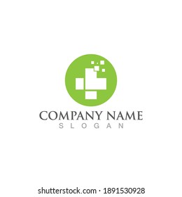 Logo del hospital y vector de símbolos