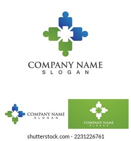 Logo del hospital y vector de símbolos