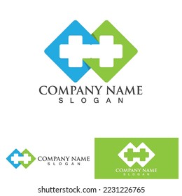 Krankenhauslogo und Vektorsymbol