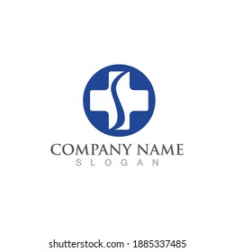 Logo del hospital e imagen vectorial del símbolo
