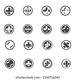 Hospital logo and symbols template icons vector health