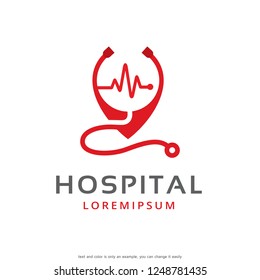 Hospital Logo Template Design Vector, Emblem, Concept Design, Creative Symbol, Icon