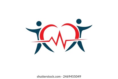 Hospital logo templates man hart logo design