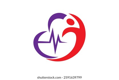 Hospital logo templates man hart logo design