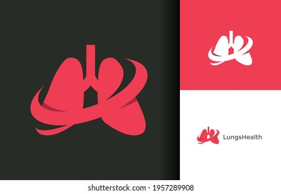 Hospital lung specialist, healthy lung clinic therapy in bold line style logo company, logo vector template design. Ready to use, easy for edit.