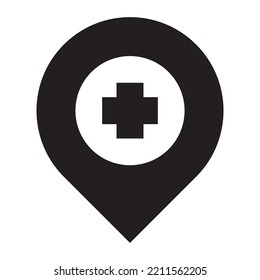 Hospital Map Icon Vector Design Template