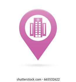 hospital map pointer icon marker GPS location flag symbol