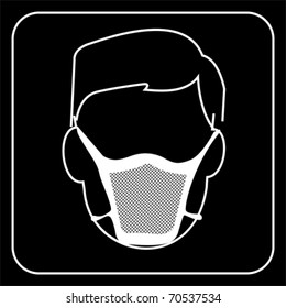 hospital mask-safety equipment  symbol, vector