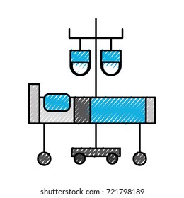 hospital medical bed and iv stand bag medicine