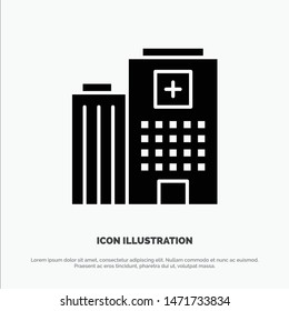 Hospital, Medical, Building, Care solid Glyph Icon vector