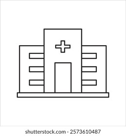 hospital, medical clinic and dispensary building icon. hospital building icon