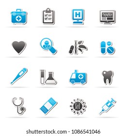 Hospital, medical and healthcare icons - vector icon set