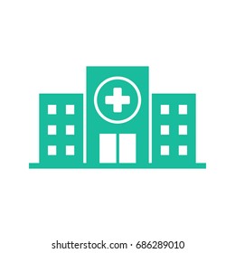 Hospital Medical Icon Building Isolated.