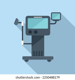 Hospital medical machine icon flat vector. Respiratory equipment. Care device