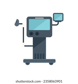 Hospital medical machine icon flat vector. Respiratory equipment. Care device isolated