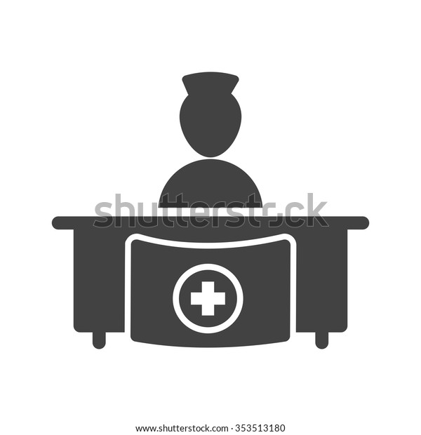 hospital medical reception icon vector image stock vector royalty free 353513180 https www shutterstock com image vector hospital medical reception icon vector image 353513180